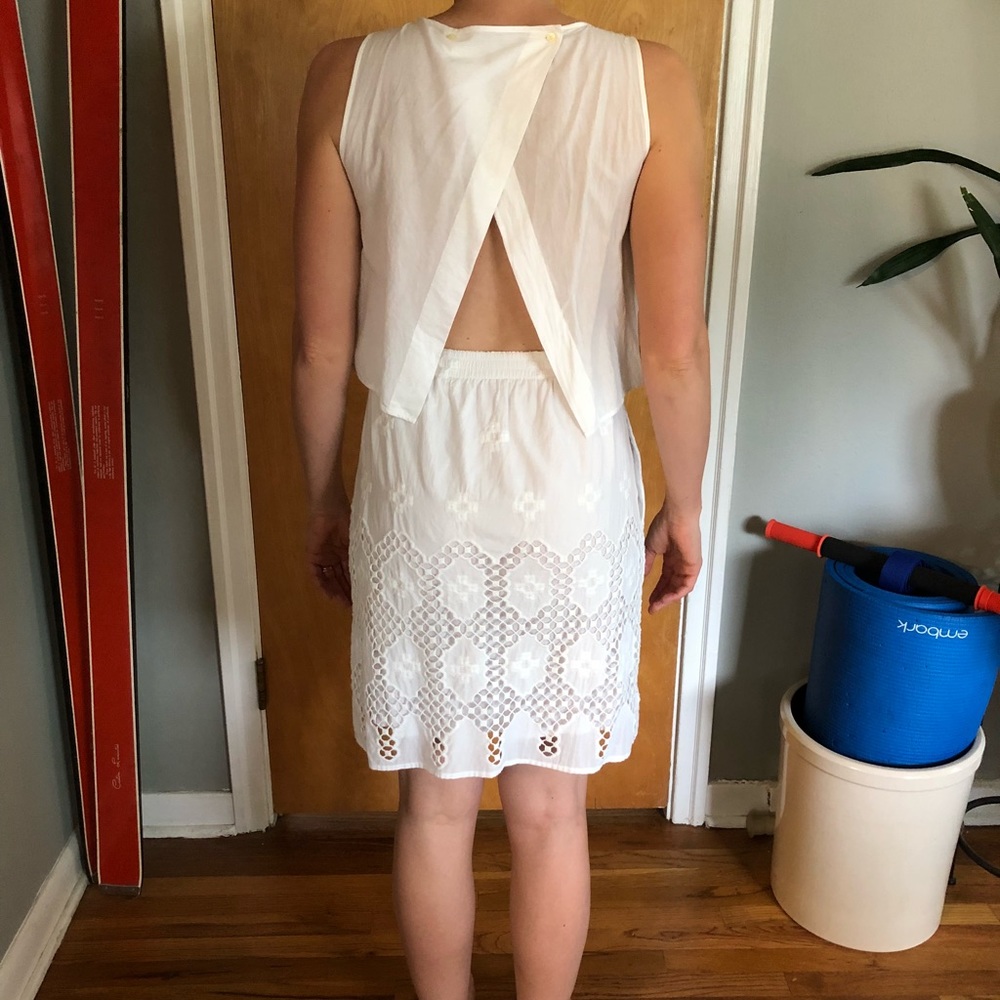 Madewell white open back dress- Never worn!!!